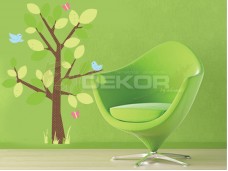 Fa madárkákkal falmatrica