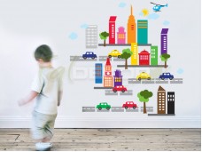 Felhőkarcolók falmatrica