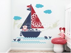 Hajós kislány falmatrica