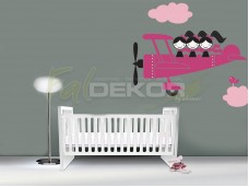 Repülős kislányok falmatrica