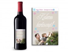 Karácsonyi boros címke /11