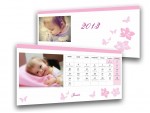 Rózsaszín pillangós asztali naptár