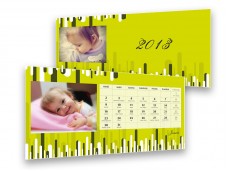 Zöld absztrakt mintás asztali naptár