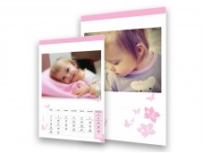 Rózsaszín pillangós falinaptár