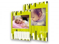 Zöld absztrakt mintás falinaptár