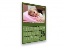 Zöld, virágos poszternaptár